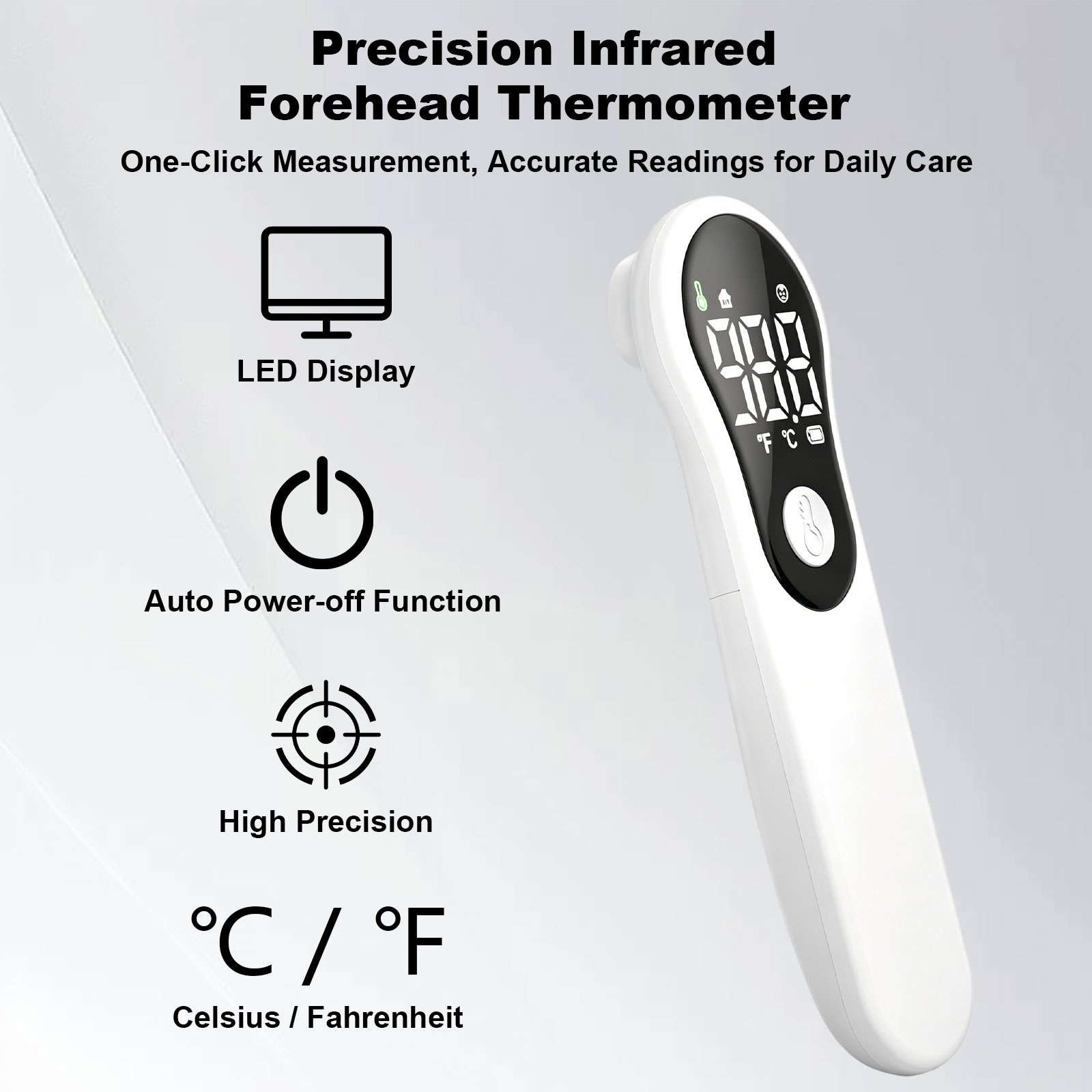 Instant Read Thermometer - Forehead Thermometer for Adults and Kids,