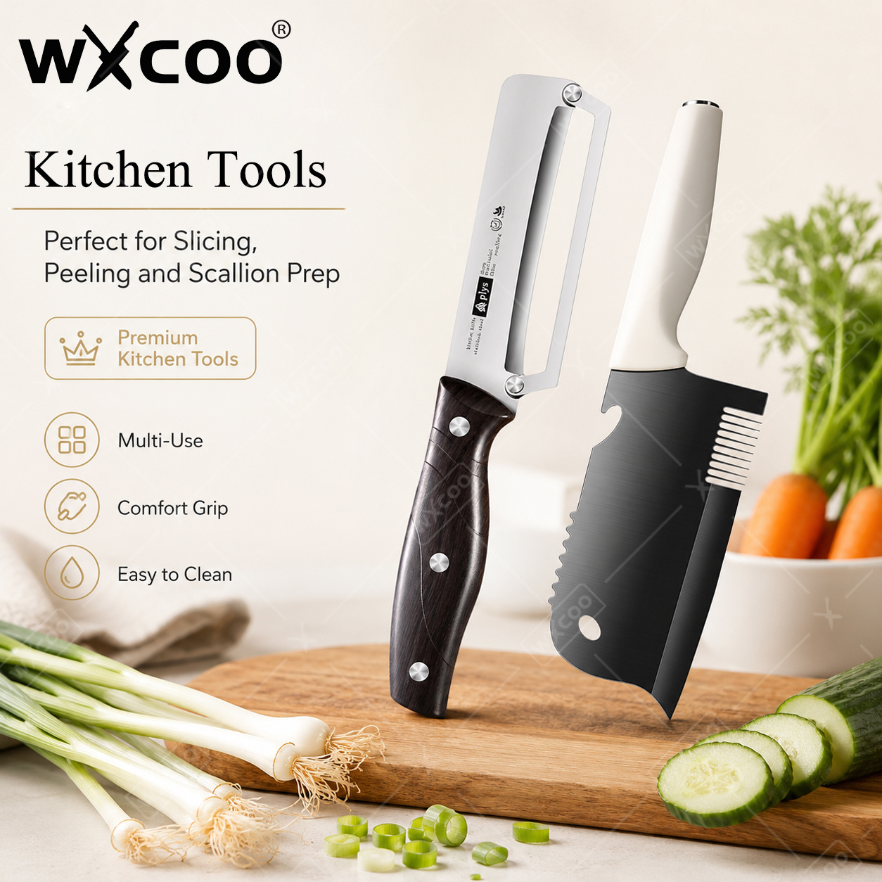 Kitchen Gadgets For Arthritic Hands - WXCOO Stainless Steel Scallion Cutter Peeler
