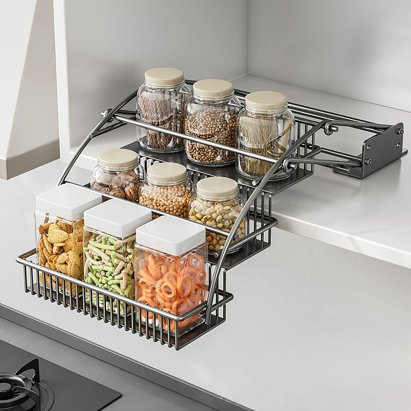 Cabinet Pull Down Basket, 3 Ti - Kitchen Gadgets Hacks ulasan dan harga