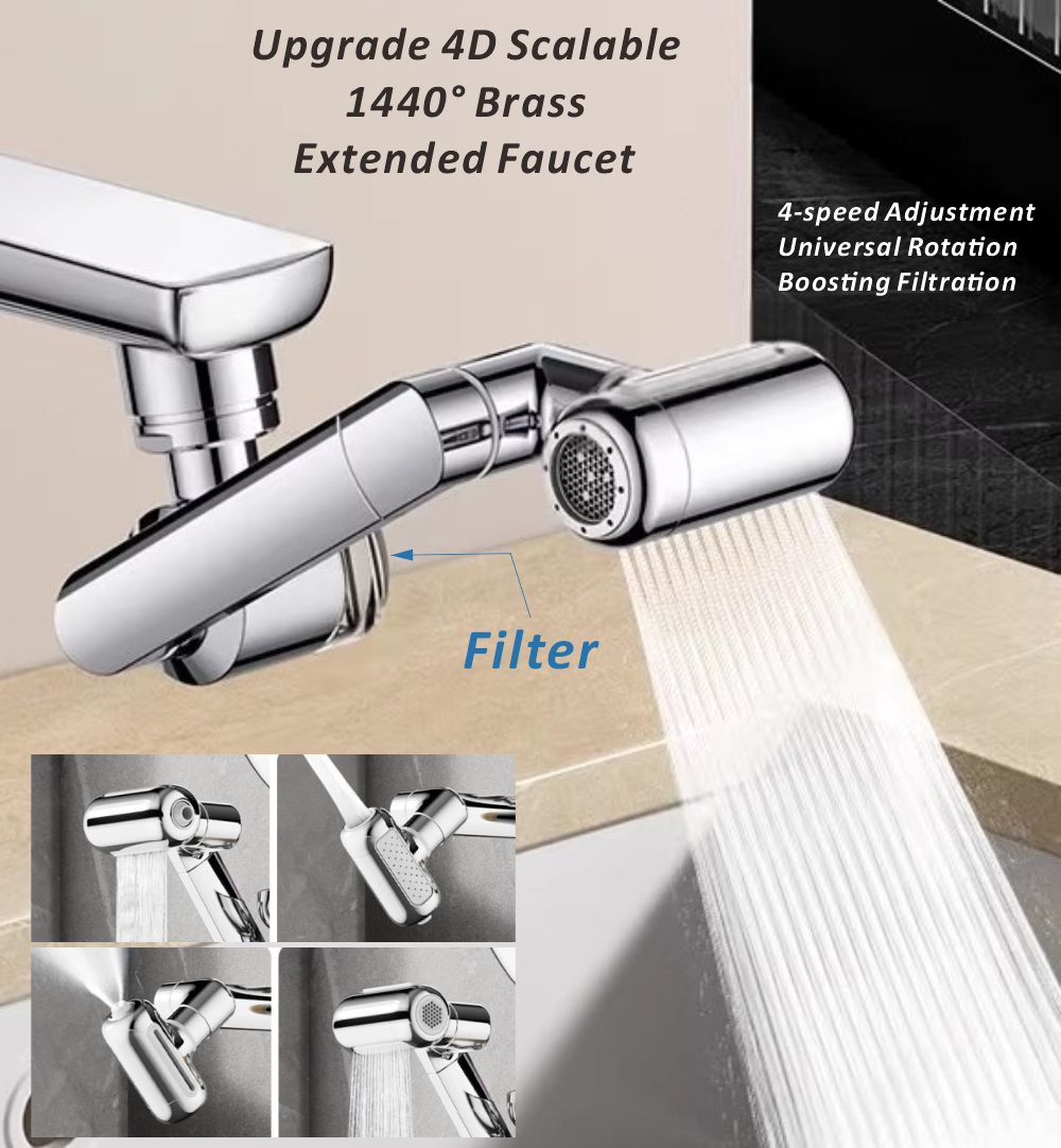 New 4 Modes Sink Faucet 1440°  - Kitchen Gadgets Youtube ulasan dan harga