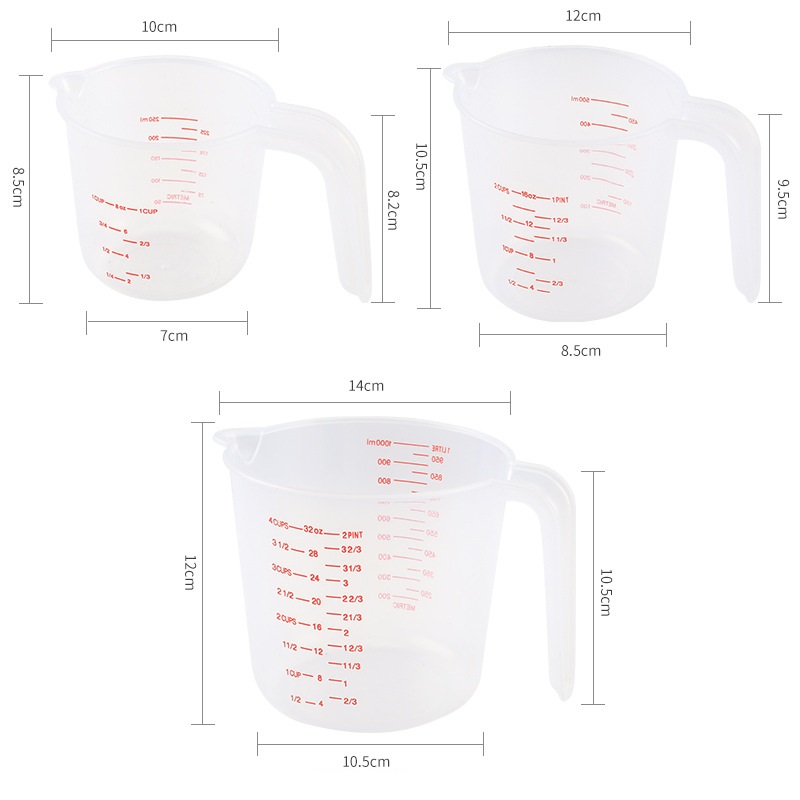 3PCS 250/500/1000ML Measuring  - Kitchen Gadgets Under 500 ulasan dan harga