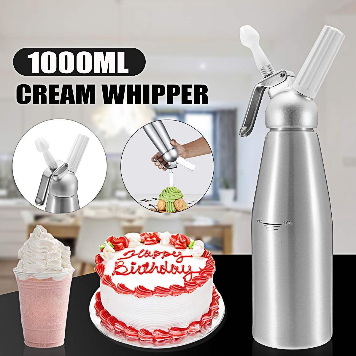 500/1000ml Cream Foam Gun Cake - Kitchen Gadgets Under 500 ulasan dan harga