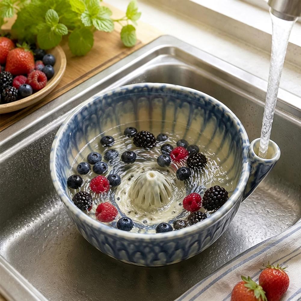 Berry Washing Bowl Ceramic Spi - Salad Spinner ulasan dan harga
