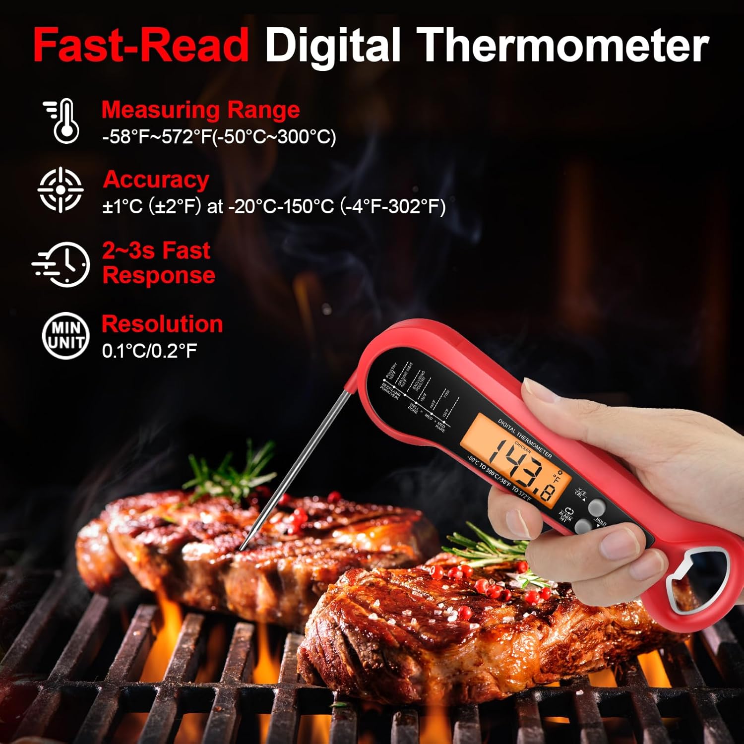 Professional Digital Meat Ther - Instant Read Thermometer ulasan dan harga